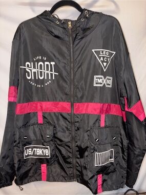 Legacy Designer Windbreaker Black Jacket (L)